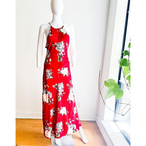 Marnie West Vintage Floral Bias cut Floral Maxi Dress S/M Made in USA - Picture 2 of 6